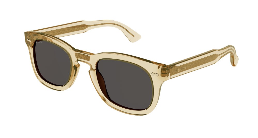 Occhiali da sole Gucci GG0182S-006 colore marrone forma rettangolare lenti grigio