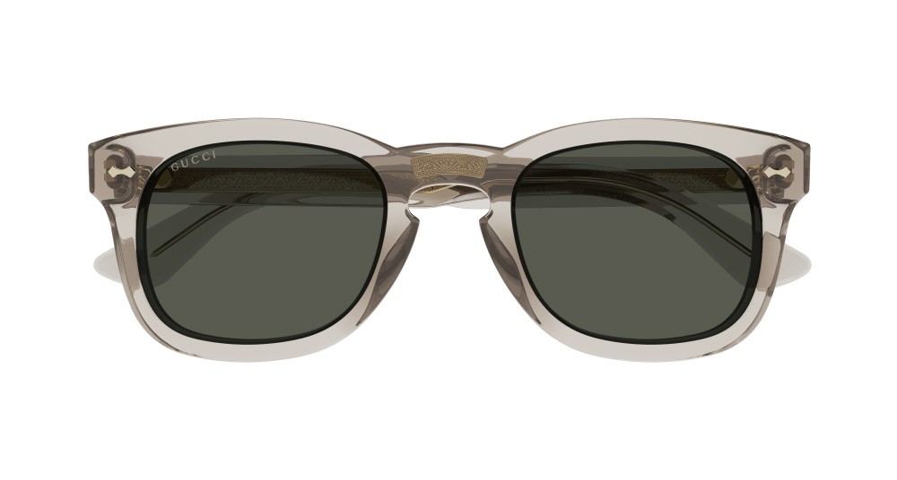 Occhiali da sole Gucci GG0182S-007 colore marrone forma rettangolare lenti verde