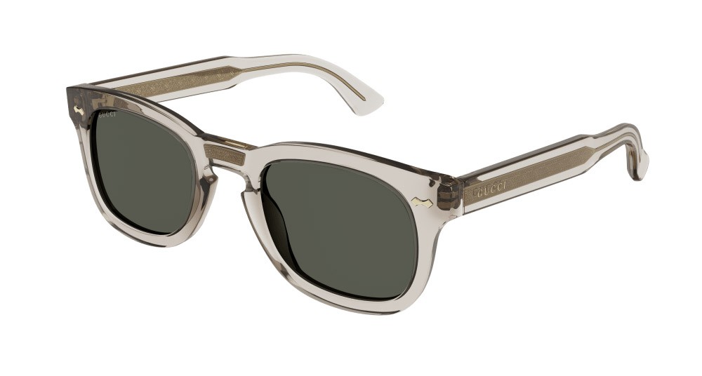 Occhiali da sole Gucci GG0182S-007 colore marrone forma rettangolare lenti verde