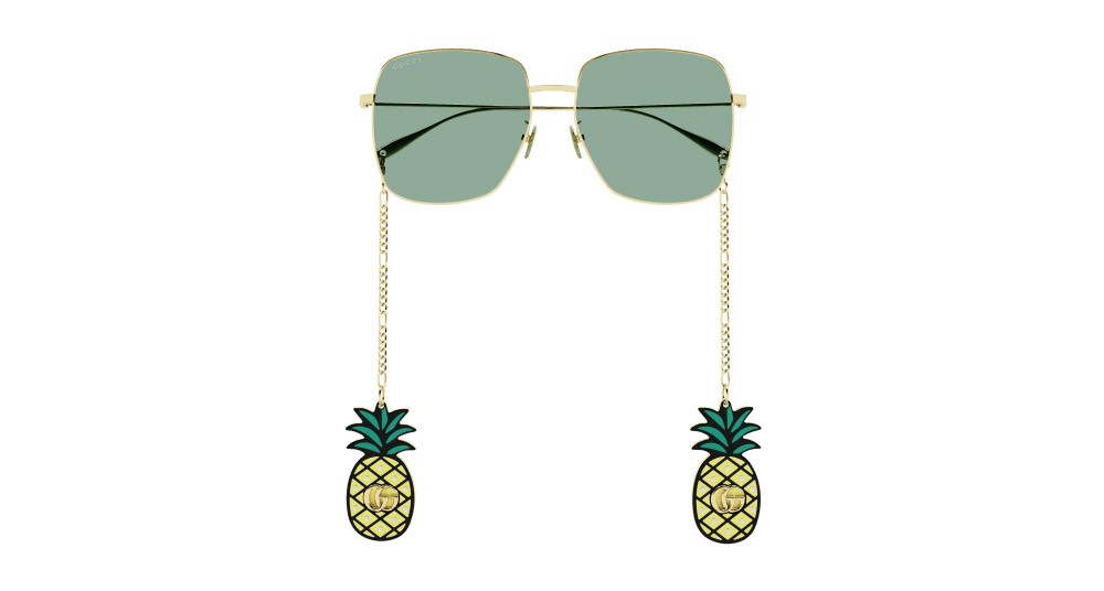 Sonnenbrillen Gucci GG1031S-008 farbe oro form rechteckig gläser verde