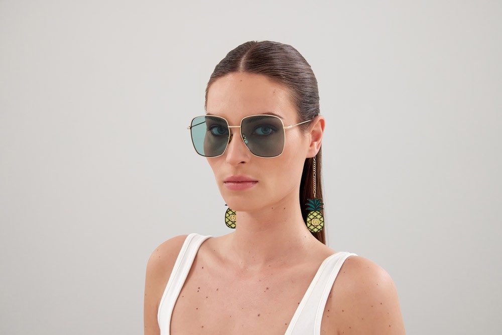 Sonnenbrillen Gucci GG1031S-008 farbe oro form rechteckig gläser verde