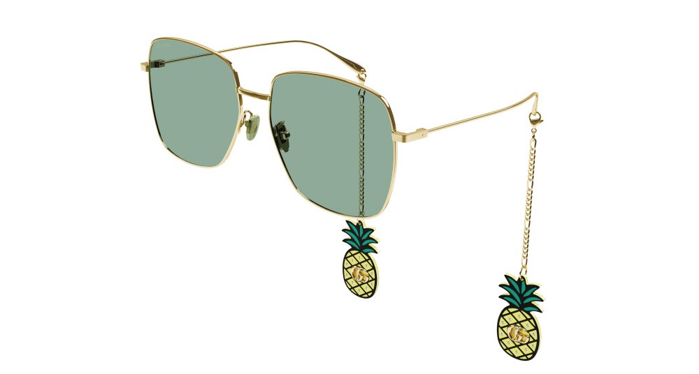 Sonnenbrillen Gucci GG1031S-008 farbe oro form rechteckig gläser verde