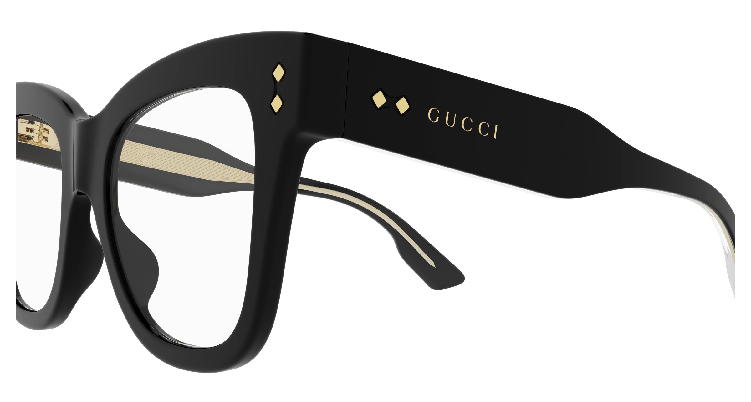 Occhiali da vista Gucci Logo GG1082O-001 colore black forma cat eye lenti transparent