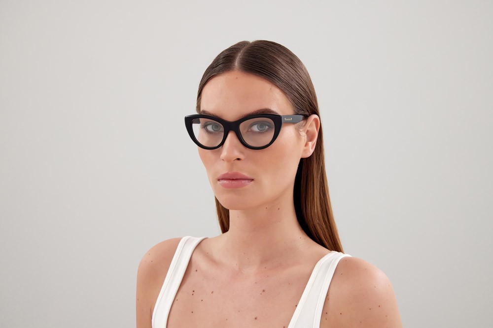 Brillen Gucci GG1172O-001 farbe nero form cat-eye gläser trasparente