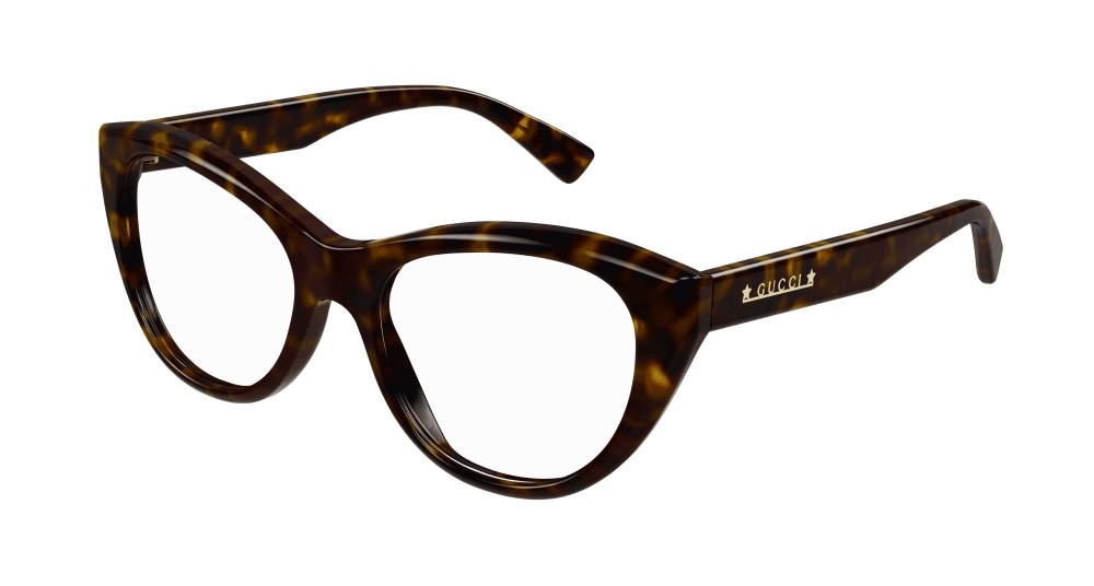 Occhiali da vista Gucci GG1172O-005 colore havana forma cat eye lenti trasparente