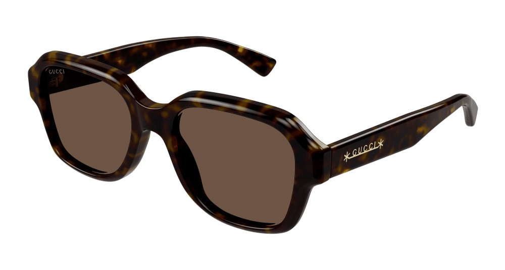 Occhiali da sole Gucci GG1174S-002 colore havana forma rettangolare lenti marrone