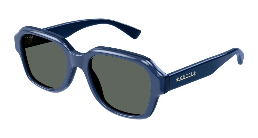 Occhiali da sole Gucci GG1174S-004 colore blu forma rettangolare lenti verde