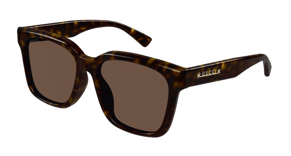 Occhiali da sole Gucci GG1175SK-003 colore havana forma rettangolare lenti marrone
