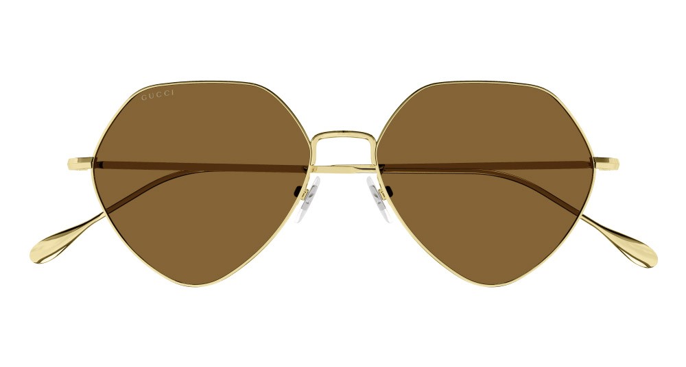 Occhiali da sole Gucci GG1182S-002 colore oro forma geometrico lenti marrone