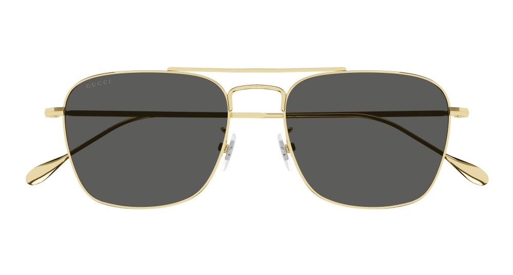 Occhiali da sole Gucci GG1183S-001 colore oro forma rettangolare lenti grigio