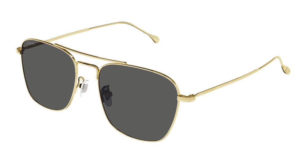 Occhiali da sole Gucci GG1183S-005 colore oro forma rettangolare lenti grigio