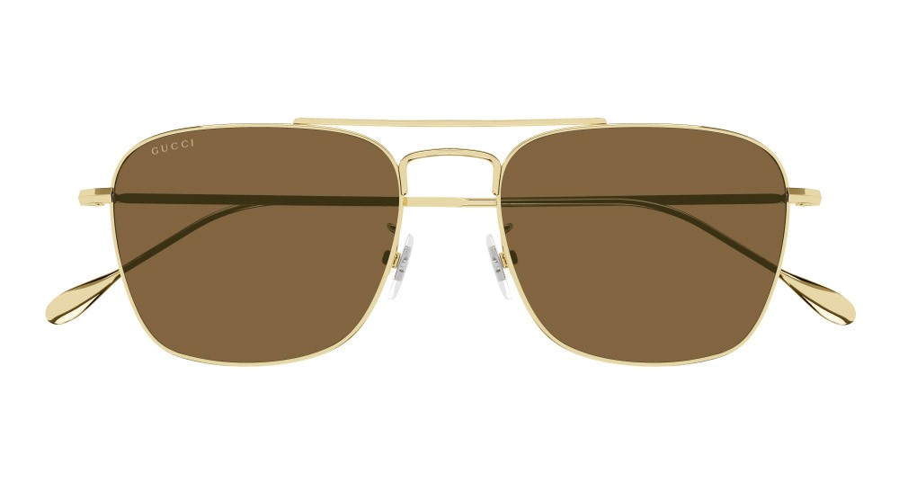 Occhiali da sole Gucci GG1183S-006 colore oro forma rettangolare lenti marrone