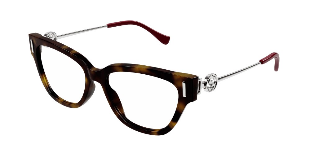 Occhiali da vista Gucci GG1205O-002 colore argento forma rettangolare lenti trasparente
