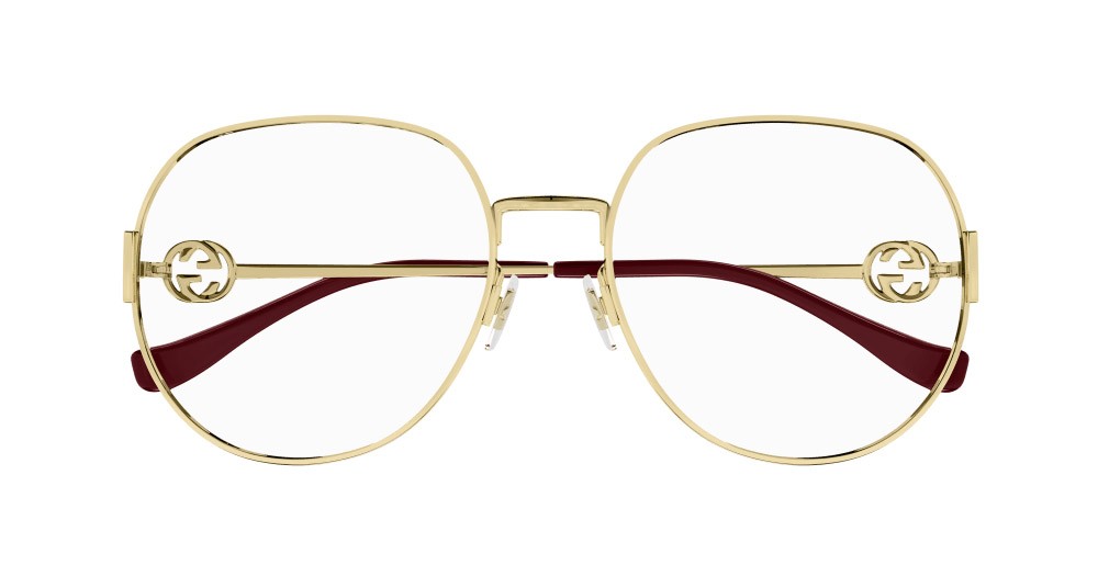 Occhiali da vista Gucci GG1208O-001 colore oro forma rotondo lenti trasparente