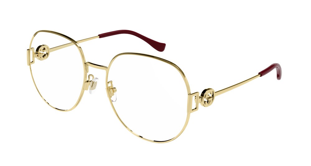 Occhiali da vista Gucci GG1208O-001 colore oro forma rotondo lenti trasparente