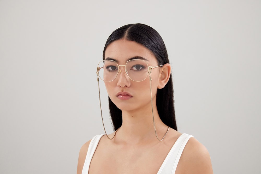 Occhiali da vista Gucci GG1208O-002 colore oro forma rotondo lenti trasparente