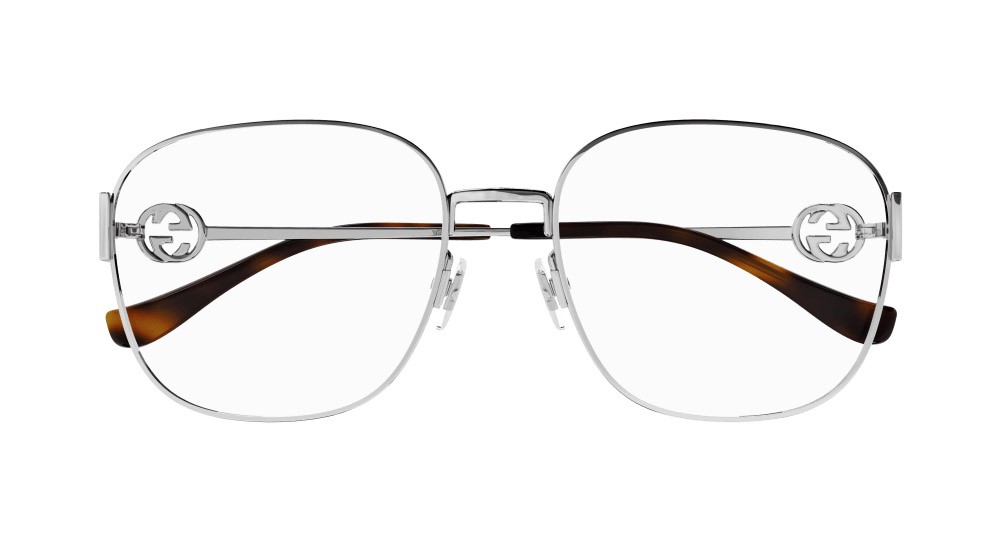 Occhiali da vista Gucci GG1209O-003 colore argento forma rettangolare lenti trasparente