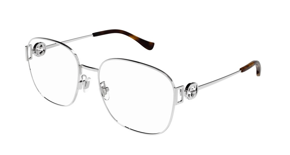 Occhiali da vista Gucci GG1209O-003 colore argento forma rettangolare lenti trasparente