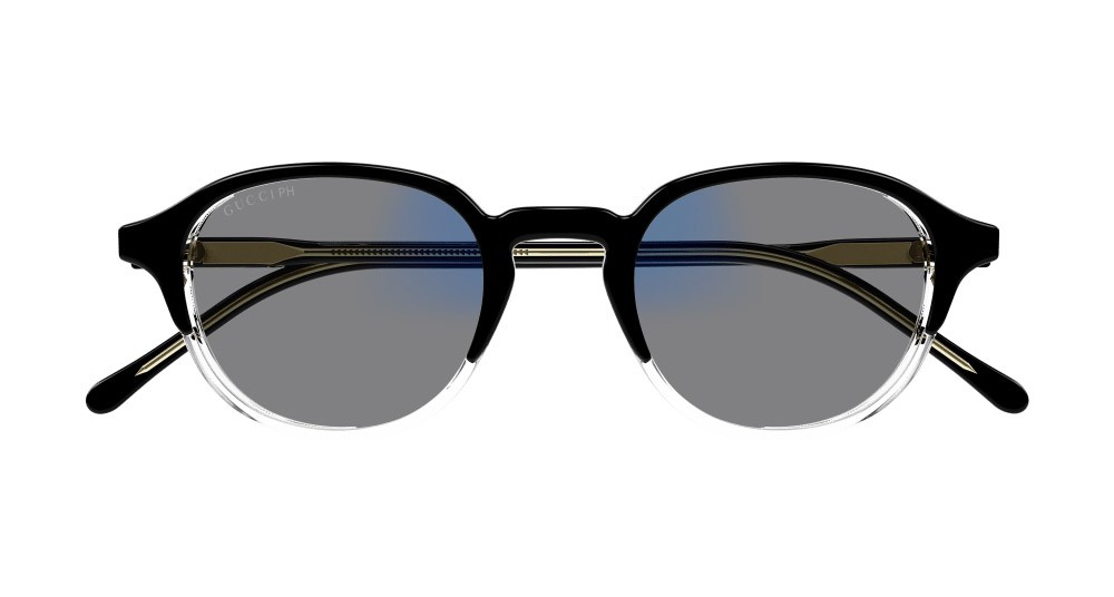 Occhiali da sole Gucci GG1212S-001 colore nero forma rotondo lenti trasparente