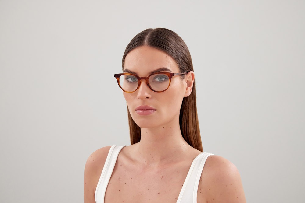 Occhiali da vista Gucci GG1214O-002 colore havana forma cat eye lenti trasparente