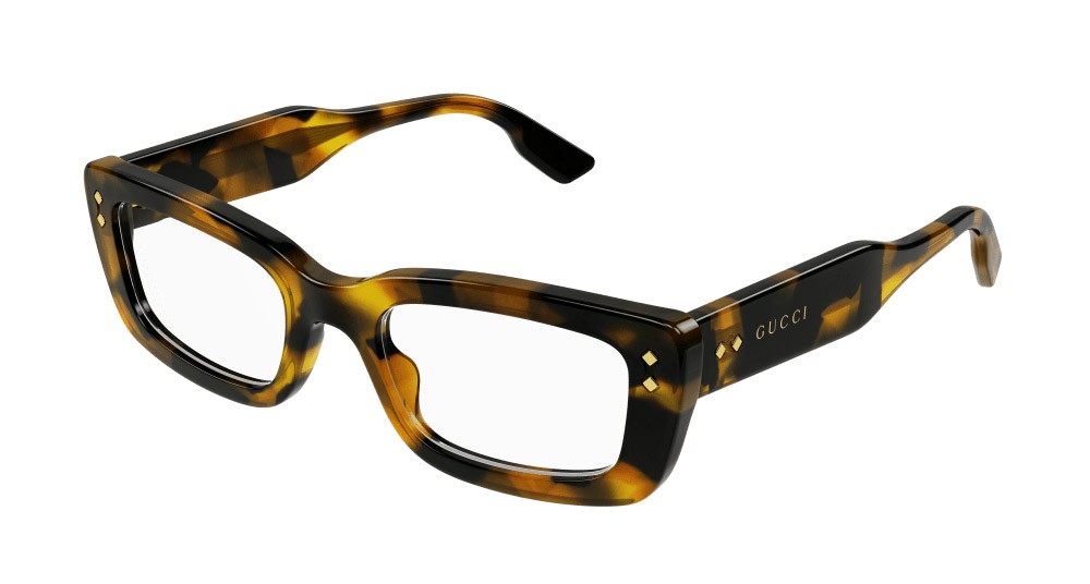 Occhiali da vista Gucci GG1216O-002 colore havana forma rettangolare lenti trasparente