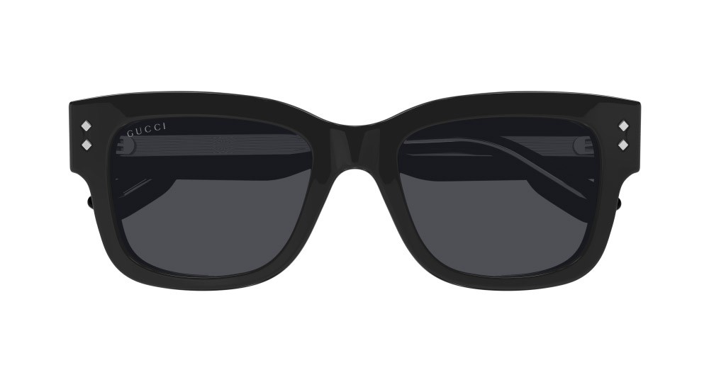 Occhiali da sole Gucci GG1217S-001 colore nero forma rettangolare lenti grigio