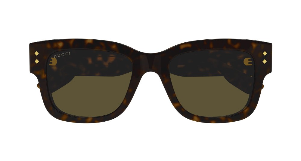 Occhiali da sole Gucci GG1217S-002 colore havana forma rettangolare lenti verde