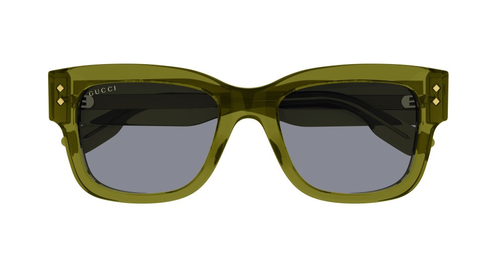 Occhiali da sole Gucci GG1217S-004 colore verde forma rettangolare lenti grigio