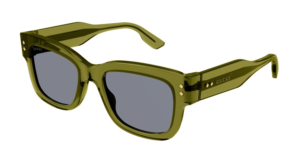 Occhiali da sole Gucci GG1217S-004 colore verde forma rettangolare lenti grigio