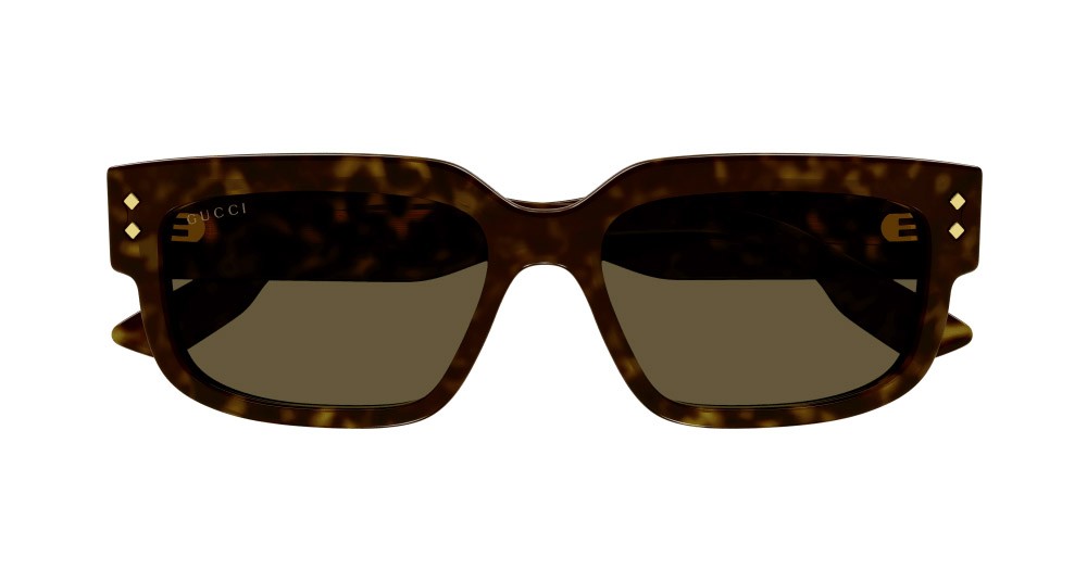 Occhiali da sole Gucci GG1218S-002 colore havana forma rettangolare lenti verde