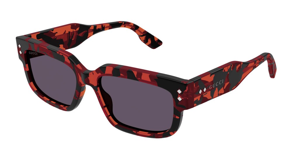 Occhiali da sole Gucci GG1218S-003 colore havana forma rettangolare lenti grigio