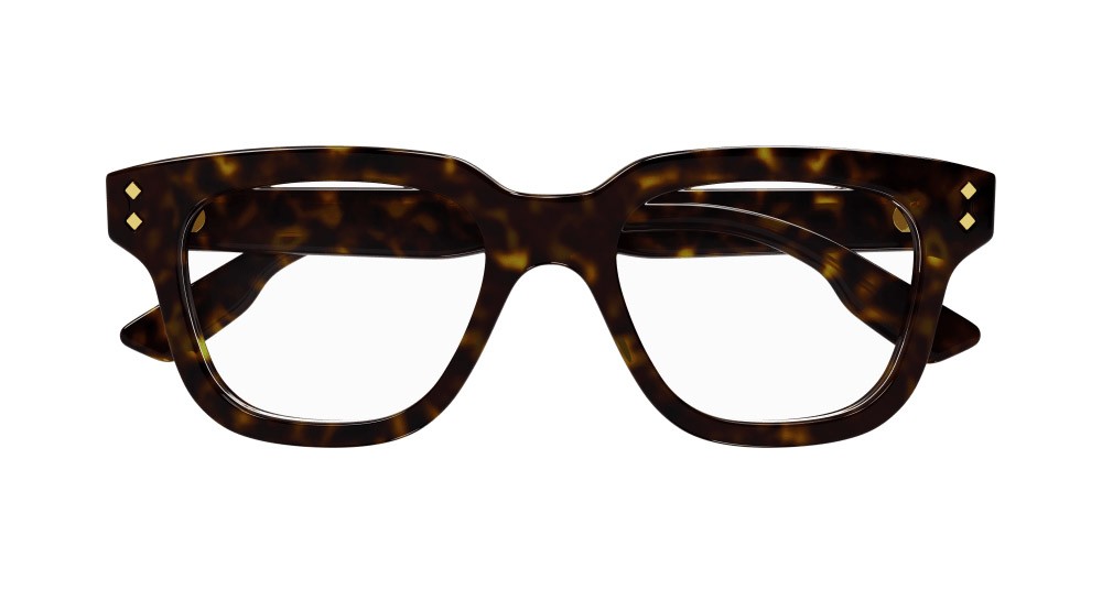 Occhiali da vista Gucci GG1219O-002 colore havana forma rettangolare lenti trasparente