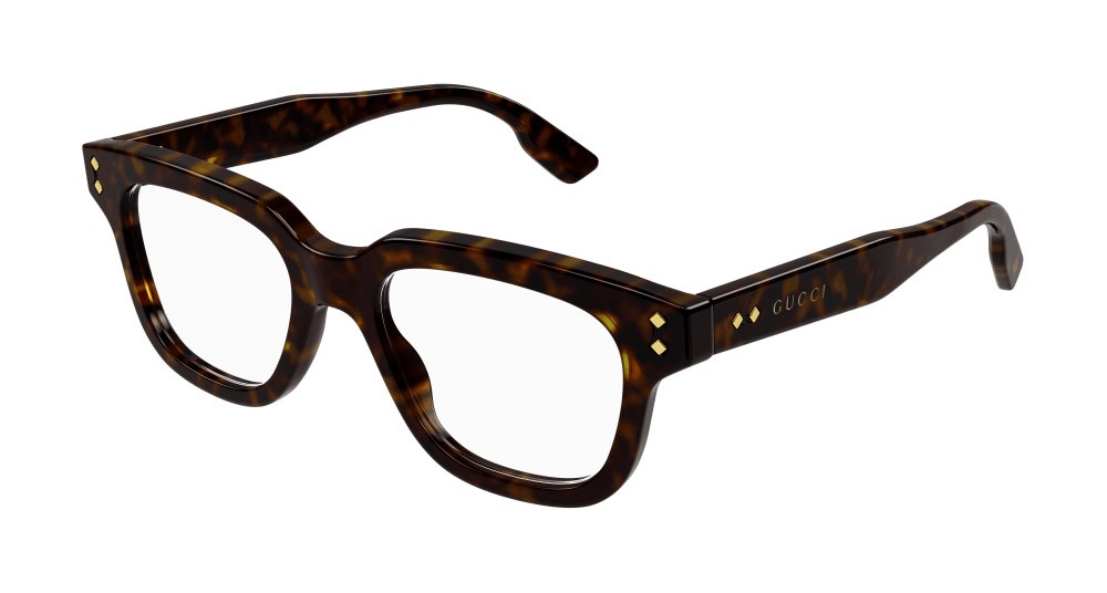 Occhiali da vista Gucci GG1219O-002 colore havana forma rettangolare lenti trasparente