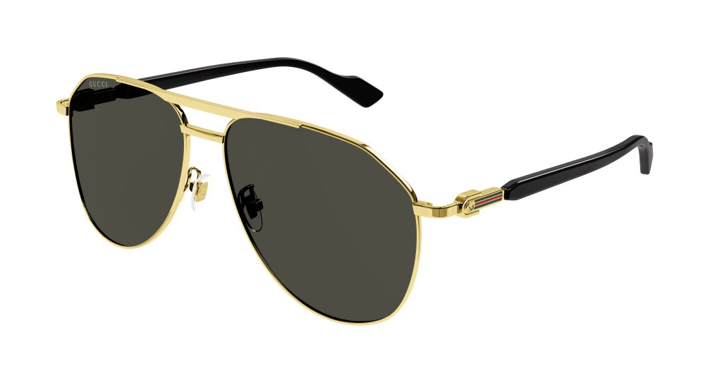 Occhiali da sole Gucci GG1220S-001 colore oro forma aviator lenti grigio
