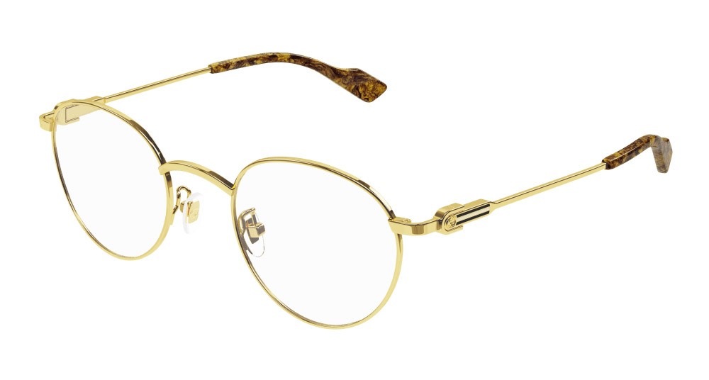 Occhiali da vista Gucci GG1222O-003 colore oro forma rotondo lenti trasparente