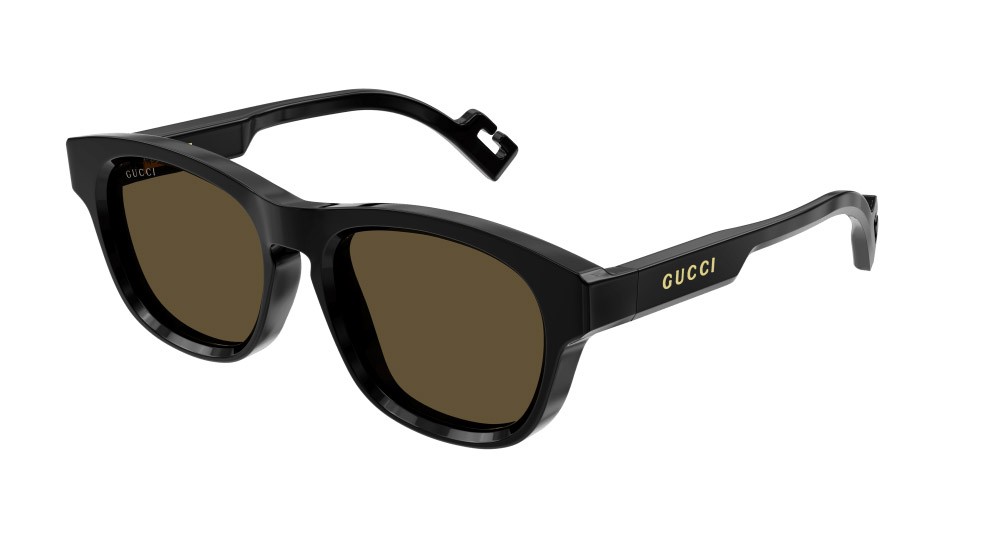 Occhiali da sole Gucci GG1238S-004 colore nero forma rotondo lenti marrone