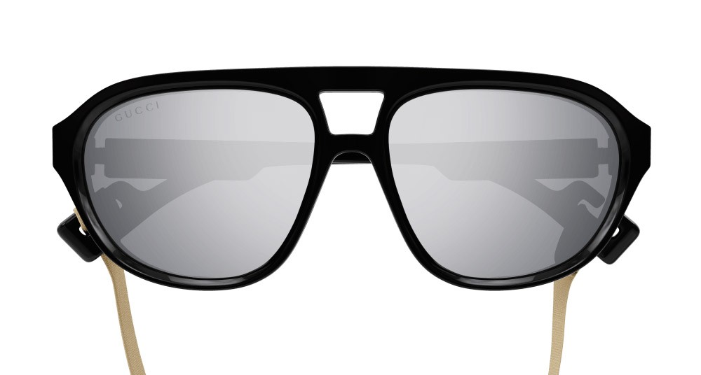 Occhiali da sole Gucci GG1239S-002 colore nero forma aviator lenti argento