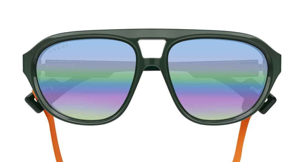 Occhiali da sole Gucci GG1239S-003 colore verde forma aviator lenti grigio