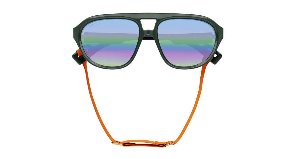 Occhiali da sole Gucci GG1239S-003 colore verde forma aviator lenti grigio