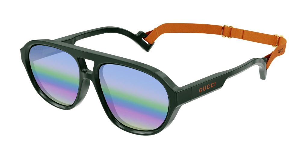 Occhiali da sole Gucci GG1239S-003 colore verde forma aviator lenti grigio
