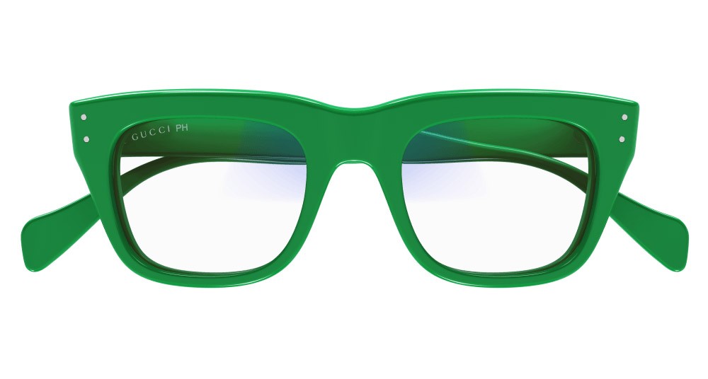 Occhiali da sole Gucci GG1365S-003 colore verde forma rettangolare lenti trasparente