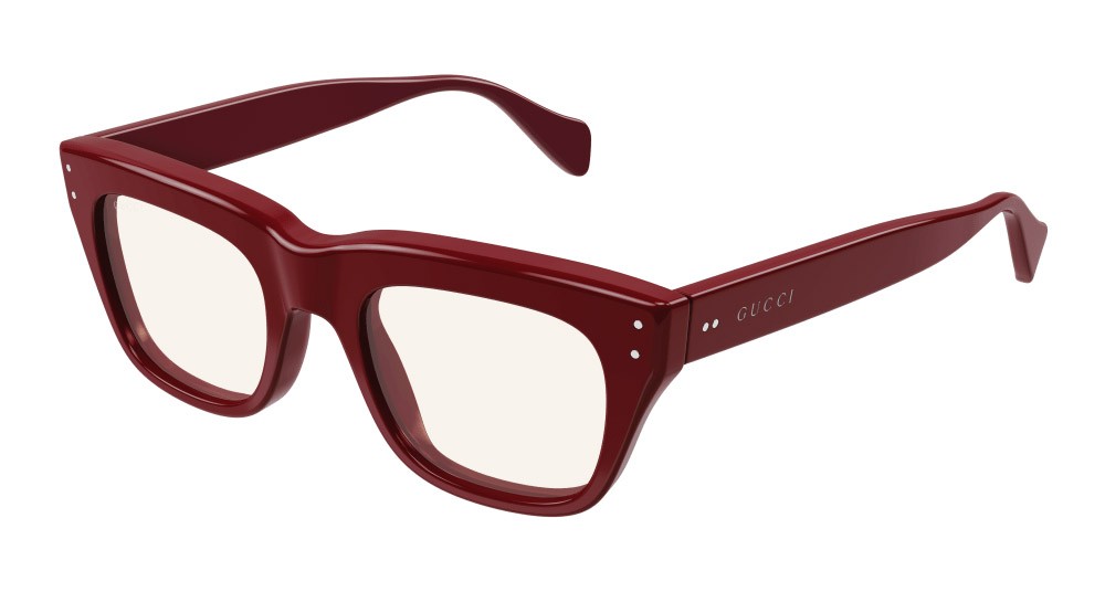 Occhiali da sole Gucci GG1365S-004 colore burgundy forma rettangolare lenti giallo