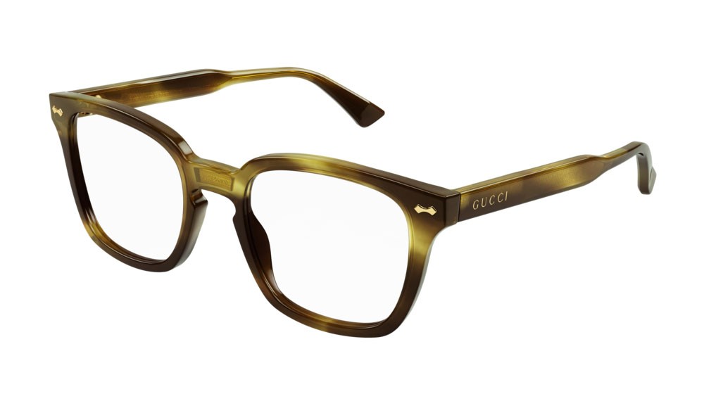 Occhiali da vista Gucci Logo GG0184O-010 colore havana forma rettangolare lenti transparent
