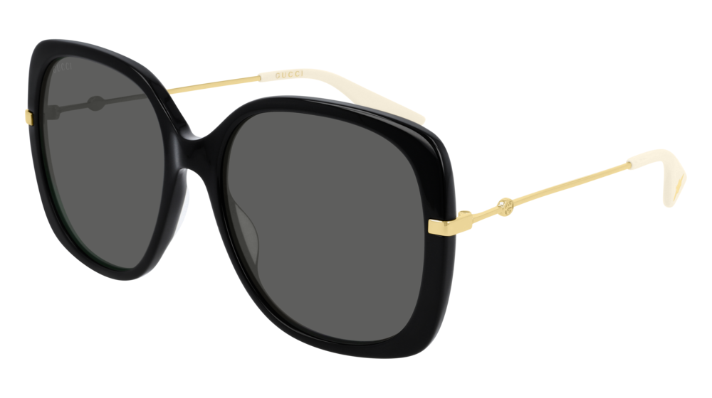 Sunglasses Gucci Logo GG0511S-001 color gold shape rectangle lenses grey