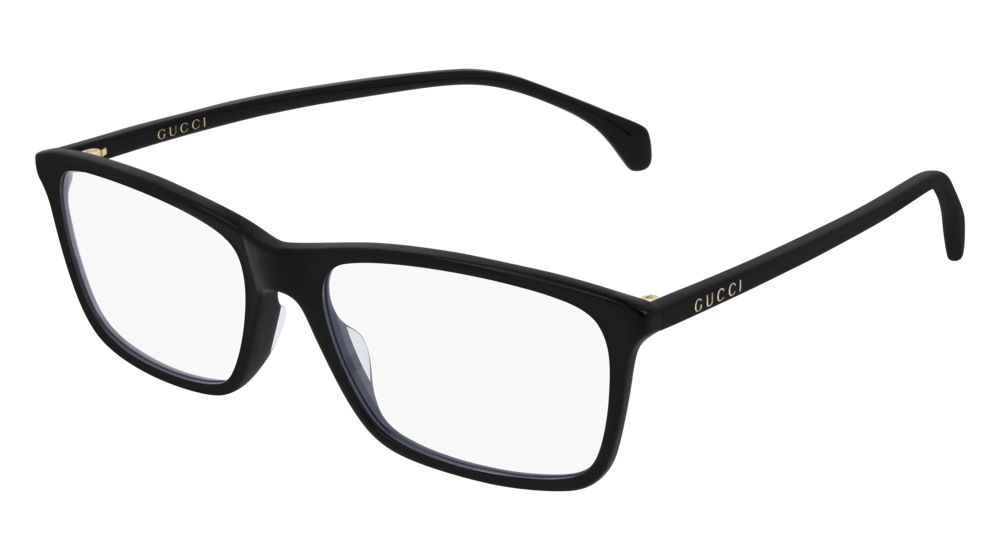 Eyeglasses Gucci Logo GG0553O-005 color black shape rectangle lenses transparent
