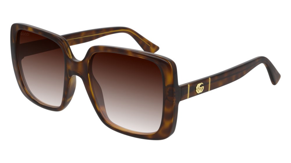 Sonnenbrillen Gucci Logo GG0632S-002 farbe havana form rechteckig gläser brown