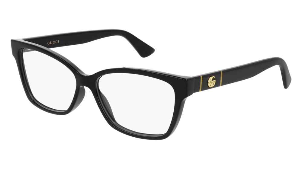Eyeglasses Gucci Logo GG0634O-001 color black shape cat eye lenses transparent