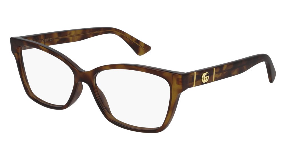 Occhiali da vista Gucci Logo GG0634O-002 colore havana forma cat eye lenti transparent