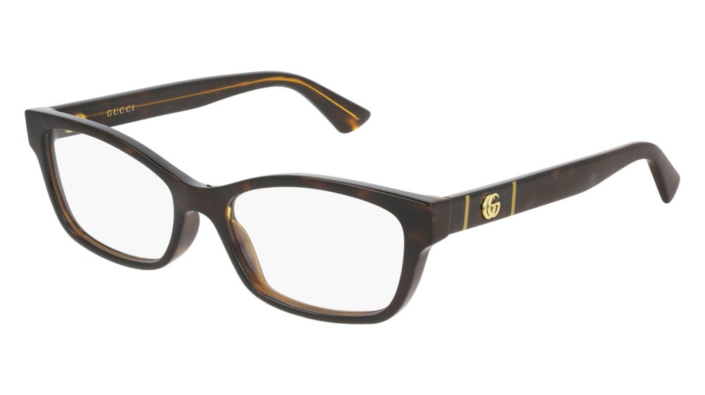 Occhiali da vista Gucci Logo GG0635O-005 colore havana forma cat eye lenti transparent