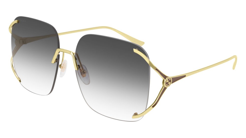 Sonnenbrillen Gucci Logo GG0646S-001 farbe gold form rund gläser grey